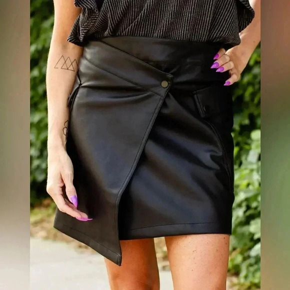 bishop + young | Vegan Leather Margarita  Wrap Skirt - Picture 1 of 13